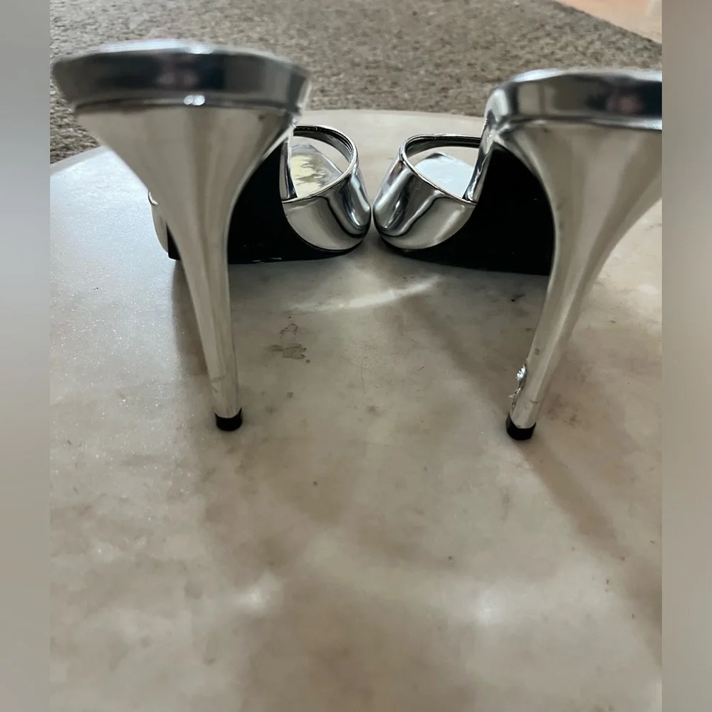 😎 Black Suede Studio Brea 100 heels mirrored silver - Picture 7 of 13